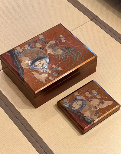 日本　徳川家紋　三つ葵紋　鳳凰蒔絵 二重硯箱 明治～大正時期（19 世紀末～20 世紀初頭頃）
